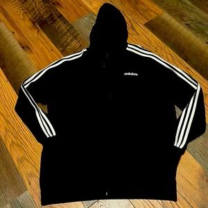 Black Adidas 3-Stripe Hoodie
